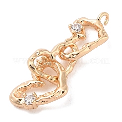 Brass Micro Pave Clear Cubic Zirconia Pendants&nbsp;KK-S388-12G