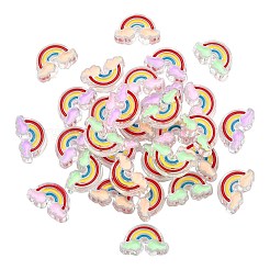 40Pcs 4 Colors Transparent Acrylic Enamel Beads&nbsp;OACR-CJ0001-24