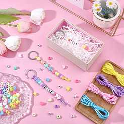 DIY Letter Heart Keychain Kits&nbsp;DIY-BM0001-55