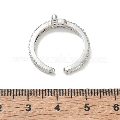 Brass Rhinestone Cuff Open Rings&nbsp;RB-CBADCCE-01P