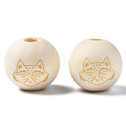Unfinished Natural Wood European Beads&nbsp;WOOD-S045-150