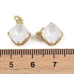 Brass Pave Cubic Zirconia Pendants&nbsp;KK-L240-07G-02
