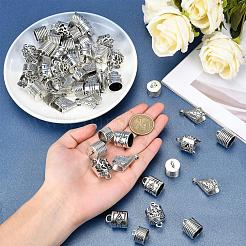 50Pcs 5 Style Tibetan Style Alloy Cord Ends&nbsp;TIBEP-PH0001-25