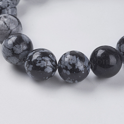 Natural Snowflake Obsidian Beads Strands&nbsp;G-G515-10mm-01