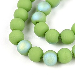 Frosted Opaque Glass Beads Strands&nbsp;LS-GLAA-T032-P6mm-MBB06