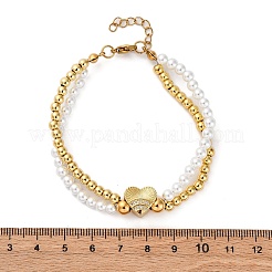 Brass Multi-strand Bracelets&nbsp;BJEW-M056-03G