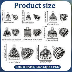 32Pcs 8 Styles Tibetan Style Alloy Pendant Bails&nbsp;TIBE-PH0002-60