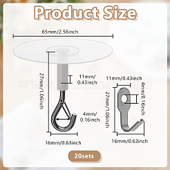 Plastic & Iron Self-Adhesive Ceiling Hook&nbsp;AJEW-GO0004-93