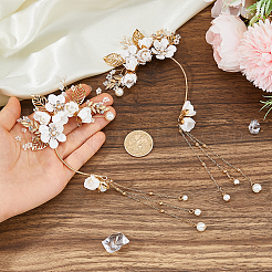 2Pcs 2 Styles Flower Crystal Rhinestone & Plastic Pearl Cuff Earrings&nbsp;EJEW-FH0001-13G