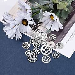 20Pcs Tibetan Style Alloy Gear Pendants&nbsp;TIBEP-FS0001-03AS