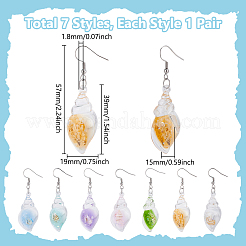 12Pair 304 Stainless Steel Shell Shape Dangle Earrings&nbsp;EJEW-UN00016