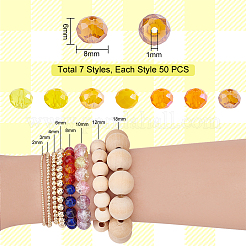 7 Strands 7 Style Electroplate Transparent & Opaque Solid Color Glass Beads Strands&nbsp;EGLA-HY0001-03A