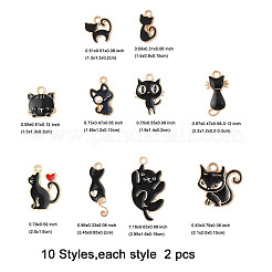 20Pcs 10 Styles Alloy Enamel Pendants&nbsp;ENAM-FP0002-59