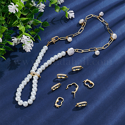 8Pcs Rack Plating Brass Micro Pave Clear Cubic Zirconia Twister Clasps&nbsp;ZIRC-WR0001-04G
