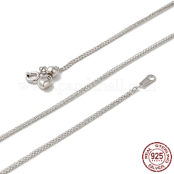 Anti-Tarnish Rhodium Plated 925 Sterling Silver Wheat Chains Necklace for Women&nbsp;STER-I021-02B-P