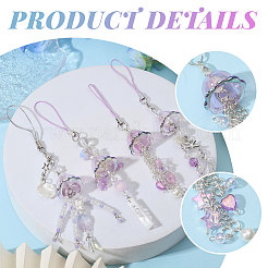 4Pcs 4 Styles Resin & Acrylic Mobile Straps&nbsp;HJEW-CA0001-76