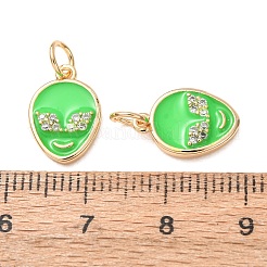 Brass Micro Pave Clear Cubic Zirconia Charms&nbsp;CU-K002-23G