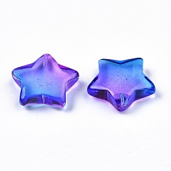 Transparent Spray Painted Glass Beads&nbsp;GLAA-S054-36-B01