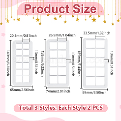 6Pcs 3 Sizes Square Plastic Polymer Clay Cutters Sets&nbsp;CELT-UN0001-05