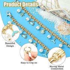 Sea Animal Theme Shell & Crab Iron & Alloy Chain Bag Handles&nbsp;FIND-CJ00005