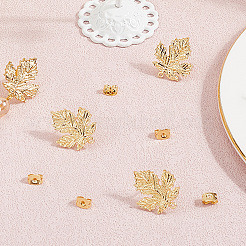 4 Pairs Brass Stud Earring Findings&nbsp;KK-BBC0019-95A