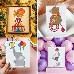 Animal Carnival Theme Carbon Steel Cutting Dies Stencils&nbsp;DIY-WH0309-3547