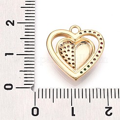 Brass Micro Pave Cubic Zirconia Pendants&nbsp;KK-N261-03G