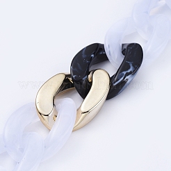 Transparent Acrylic Handmade Curb Chain&nbsp;AJEW-JB00548-04