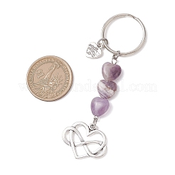 Heart Natural Mixed Gemstone Keychains&nbsp;KEYC-JKC01455