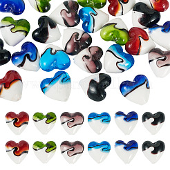 24Pcs 6 Colors Handmade Lampwork Beads&nbsp;LAMP-CW0001-09