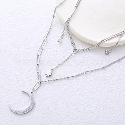 European Moon Layered Necklace for Women Simple Elegant Fashion Jewelry&nbsp;CO2493-1