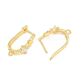 Brass Micro Pave Cubic Zirconia Hoop Earring Findings&nbsp;CU-CBAB5B4-08G