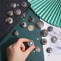 15 Sets 15 Styles Eagle/Star/Flower Pattern Alloy & Imitation Turquoise Craft Solid Screw Rivet&nbsp;FIND-CA0008-73