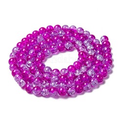 Spray Painted Crackle Glass Beads Strands&nbsp;CCG-Q002-8mm-09