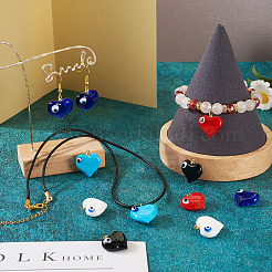 10Pcs 5 Colors Handmade Evil Eye Lampwork Pendants&nbsp;LAMP-TA0001-15