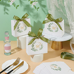 80Pcs Gold Stamping Thank You Paper Gift Bags with Olive Drab Polyester Ribbon&nbsp;CON-WA0001-05
