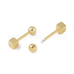 Cube 999 Fine Silver Cartilage Earrings for Women&nbsp;EJEW-S215-25G-02