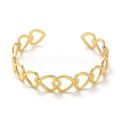 Golden 304 Stainless Steel Cuff Bangle for Women&nbsp;BJEW-C050-02A-G