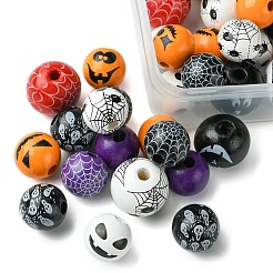 Printed Wood European Beads&nbsp;WOOD-FS0001-30