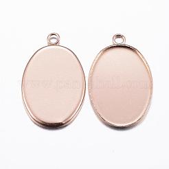 304 Stainless Steel Pendant Cabochon Settings&nbsp;STAS-H378-06