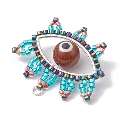 Seed Glass & Lampwork Pendant&nbsp;PALLOY-MZ00242-01