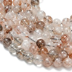 Natural Copper Rutilated Quartz Beads Strands&nbsp;G-L642-B07-6mm
