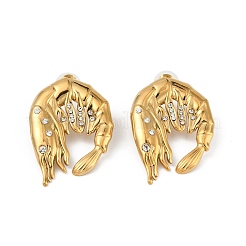 Alloy Rhinestone Stud Earrings&nbsp;EJEW-R021-08G