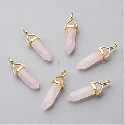 Natural Rose Quartz Double Terminated Pointed Pendants&nbsp;G-G902-B22