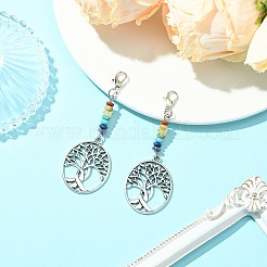 Alloy Tree of Life Pendant Decorations&nbsp;HJEW-JM01383-05