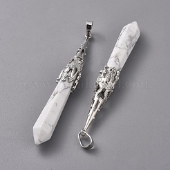 Natural Howlite Big Pointed Pendants&nbsp;G-G797-05P-11