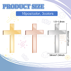 48Pcs 3 Colors Mirror Acrylic Home Decorations&nbsp;DIY-FG0004-71