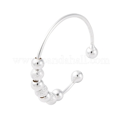 Rotatable 925 Sterling Silver Open Cuff Rings&nbsp;RJEW-S624-06S