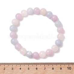 Natural Aquamarine & Rose Quartz & Amethyst Round Beads Stretch Bracelets for Women&nbsp;BJEW-JB13528