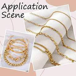 2 Sets 2 Styles Alloy Chain Bracelets & Bangles Set for Women&nbsp;BJEW-SP0001-34B